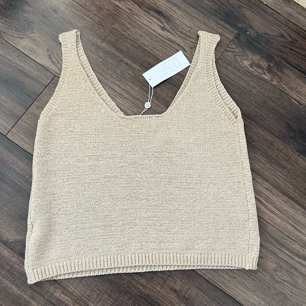 Sage the Label | M | Sleeveless Knit Crop Tank Top - Picture 4 of 6